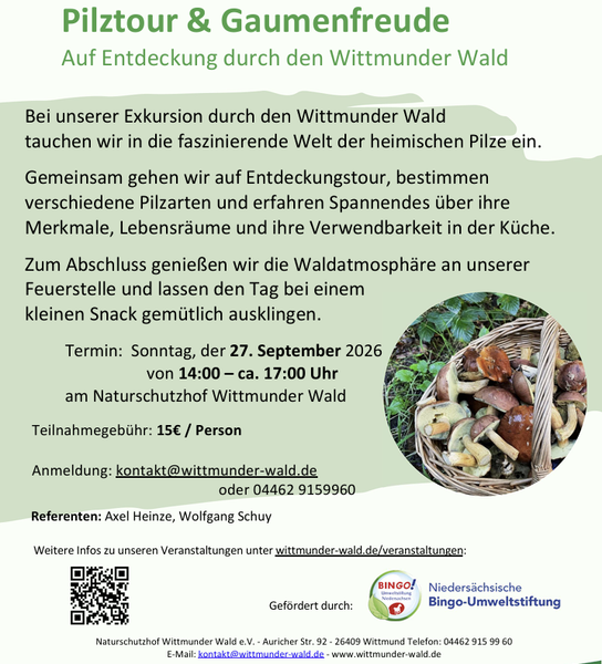 Pilztour & Gaumenfreude - Auf Entdeckung durch den Wittmunder Wald
